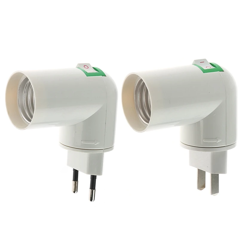 

US/EU Plug PBT PP To E27 White Base LED Light Lamp Holder Bulb Adapter Converter Socket To E27