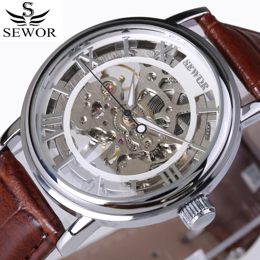 

Watches Men Top Brand Luxury Mechanical Watch Skeleton Clock Relogio Masculino Men Hollow Steampunk Wrist watch box 2017 New