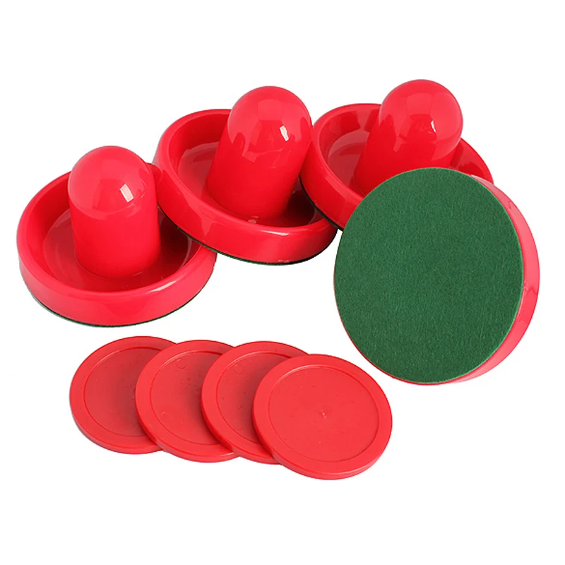 4Pcs Air Hockey Table Goalies with 4pcs Puck Felt Pusher