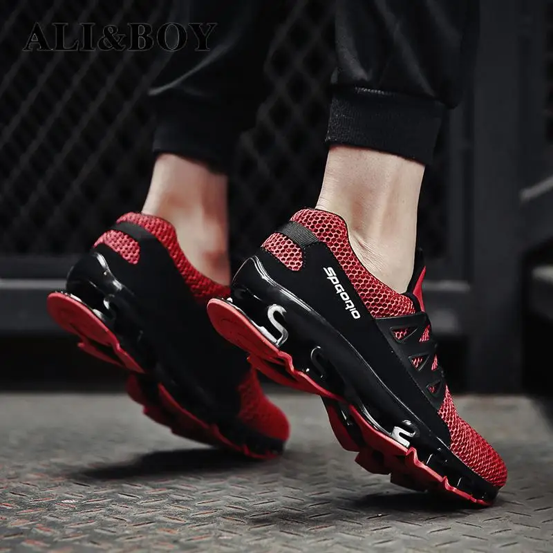 Super Popular Men Running Shoes Breathable Men Sneakers Bounce Shoes Bounce Sports Shoes Blade Jogging Walking Athletic Shoes