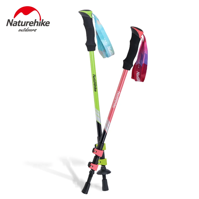 Naturehike 1 unids ultraligero bloqueo externo mango Eva 3 sección bastones ajustables Bastones trekking alpenstock para al aire libre Naturehike 1 unids ultraligero bloqueo externo mango Eva 3 sección bastones ajustables Bastones trekking alpenstock para al aire libre