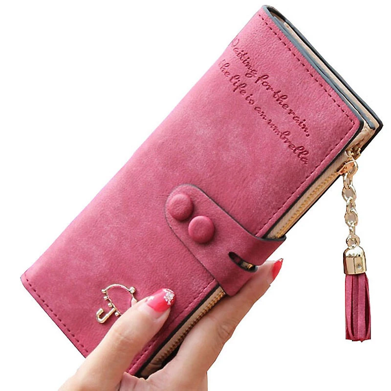 

New Fashion Women Wallets Long Wallet Female Purse Women's Card Holder Coin Purses Nubuck Clutch carteira feminina WWS078