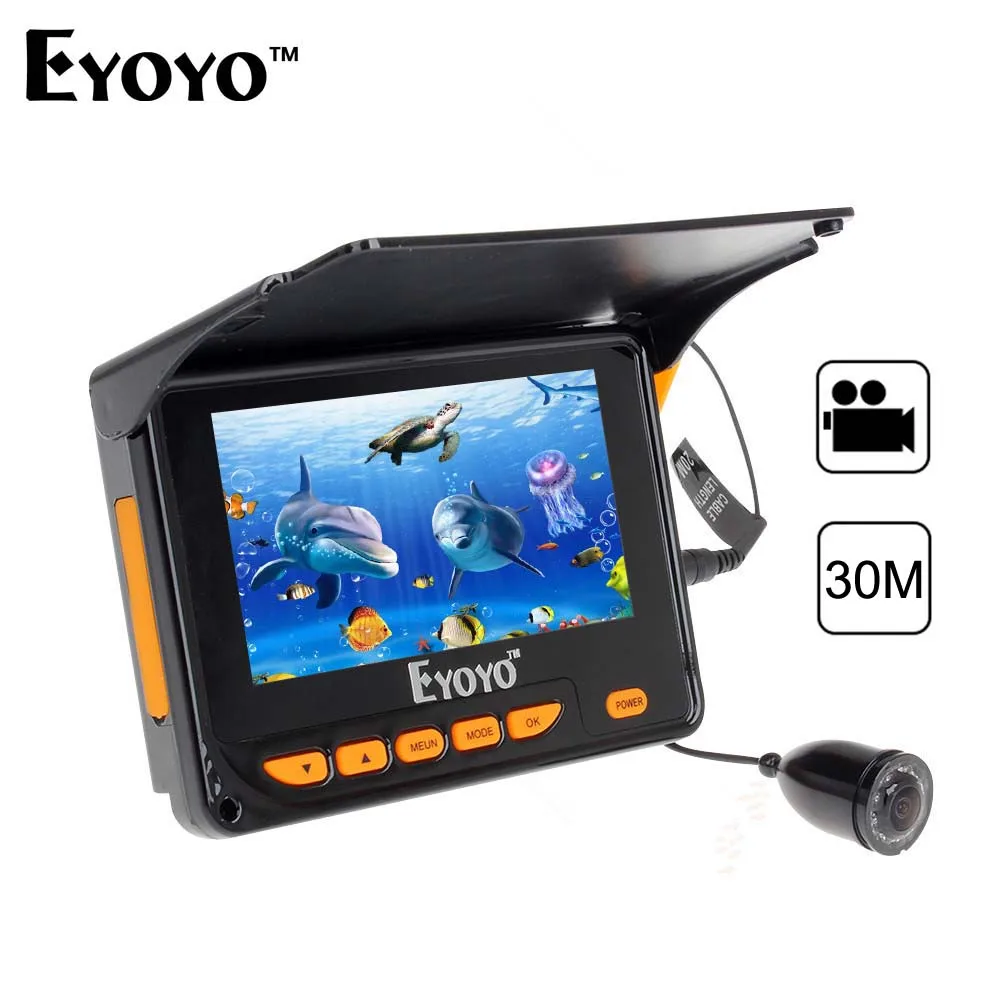 Eyoyo EF05 4.3 "détecteur de poisson Portable 30M caméra de pêche sous-marine DVR enregistreur vidéo Photo 150 degrés 8 pièces IR LED détecteur de poi