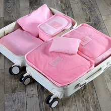 6 шт./компл. модная двойная молния Водонепроницаемый полиэстер Для мужчин и Для женщин Чемодан secret дорожные сумки Упаковка кубики