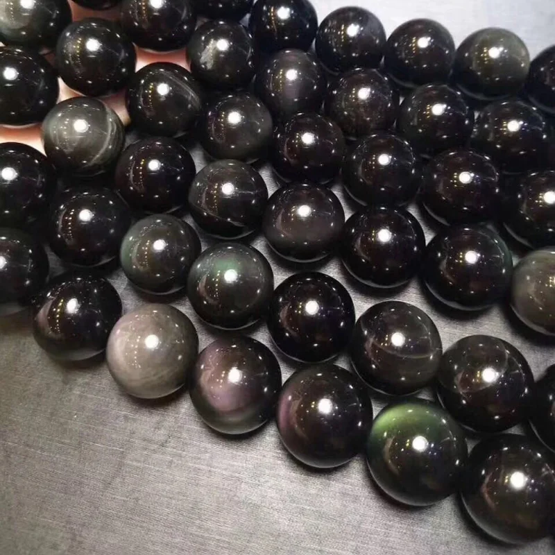 

natural rainbow obsidian stone beads natural gemstone beads DIY loose beads for jewelry making strand 15" wholesale !