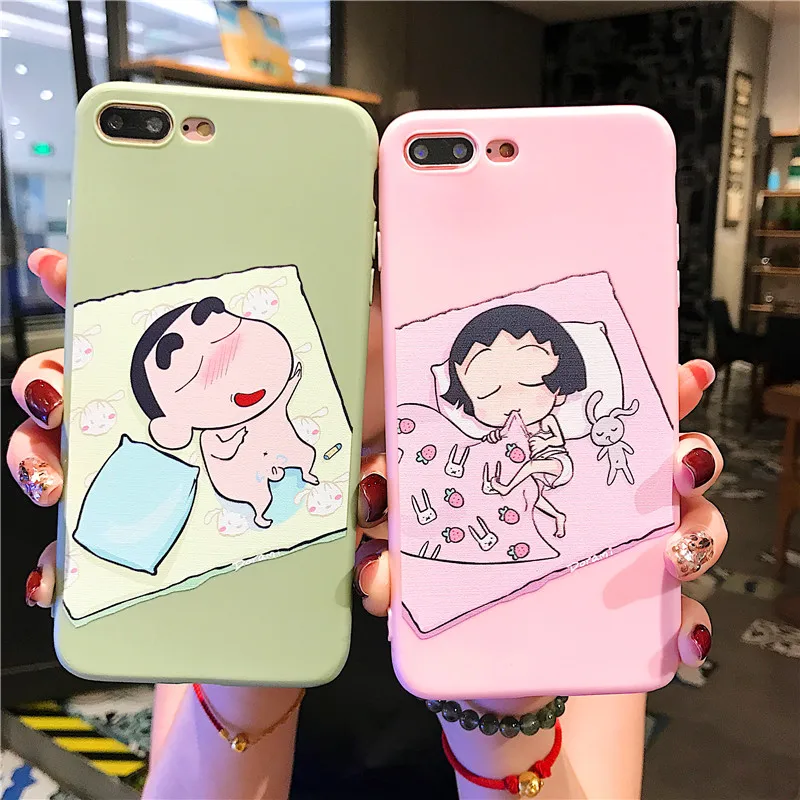 Мультяшные Чехлы Maruko cherry Crayon Shin-Chan для телефонов iPhone 6 S 7 8 Plus мягкий чехол из ТПУ