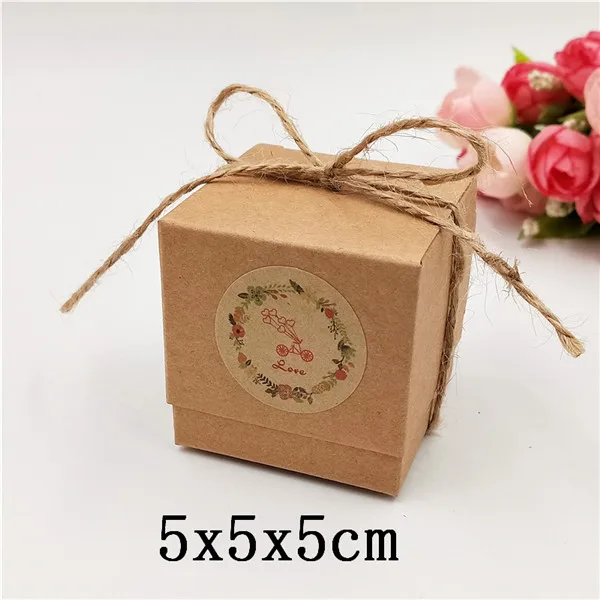 Милая Свадебная подарочная коробка в форме кубика 5x5x5 см/7x7x7 см крафт-бумага/белый картон маленькая подарочная упаковка - Цвет: 5x5x5cm