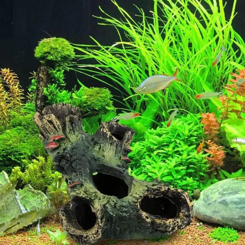 Смола Rockery Fish Tank ландшафтное украшение аквариума Rockery горная скрывающаяся пещера товары для домашних животных орнамент 1 шт