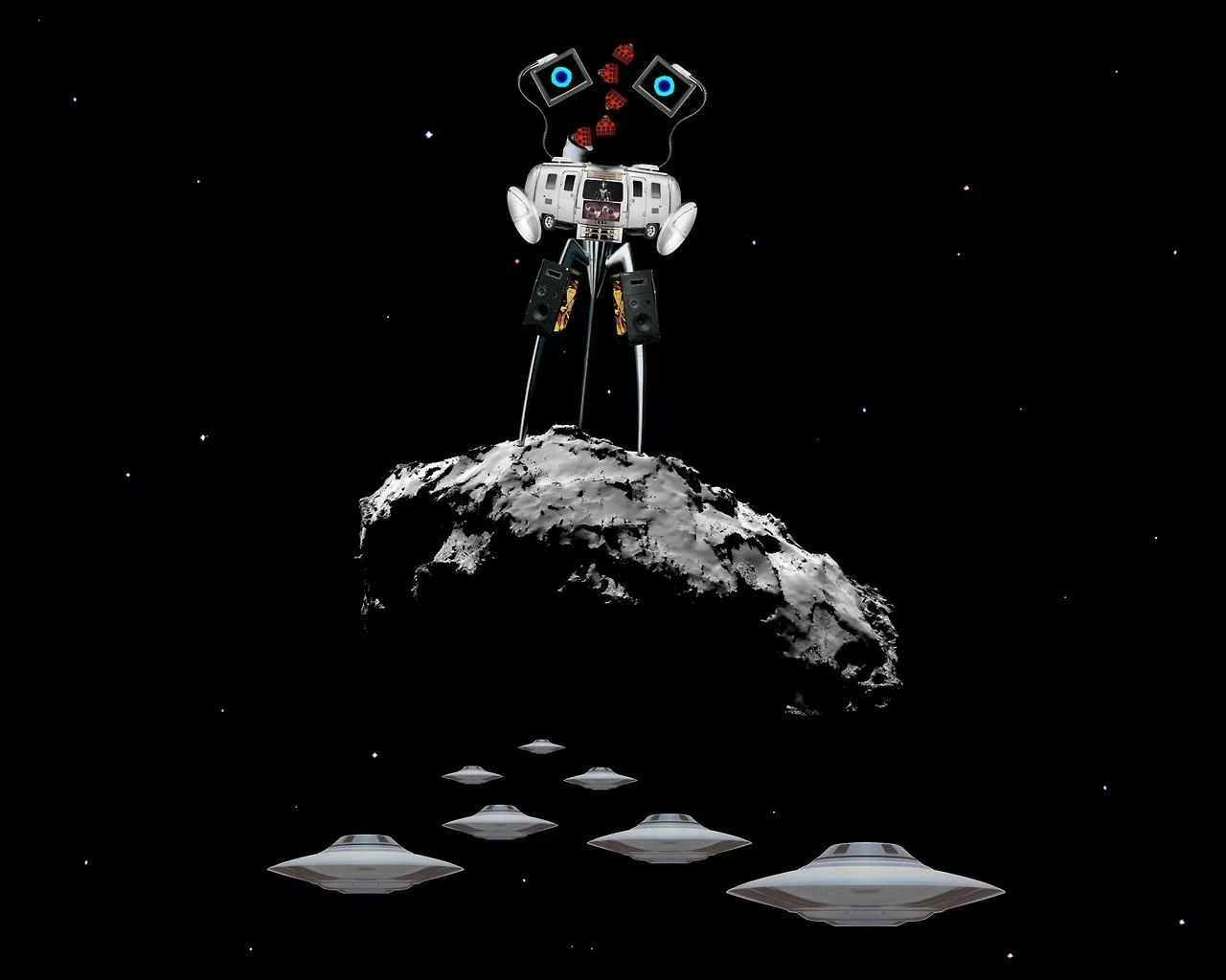 Радио VOYAGER Alien научная фантастика Ретро винтажная наклейка из крафтовой бумаги