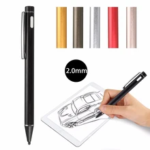 Universal 2.0mm Multi Color Rechargeable Active Stylus Capacitive Screen Touch Drawing Pens Screen Pen USB Charging For Phones
