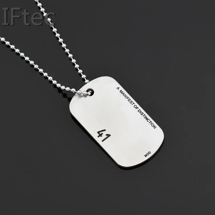 Men's Military Army Titanium Steel Blank Double Dog Tag Pendent