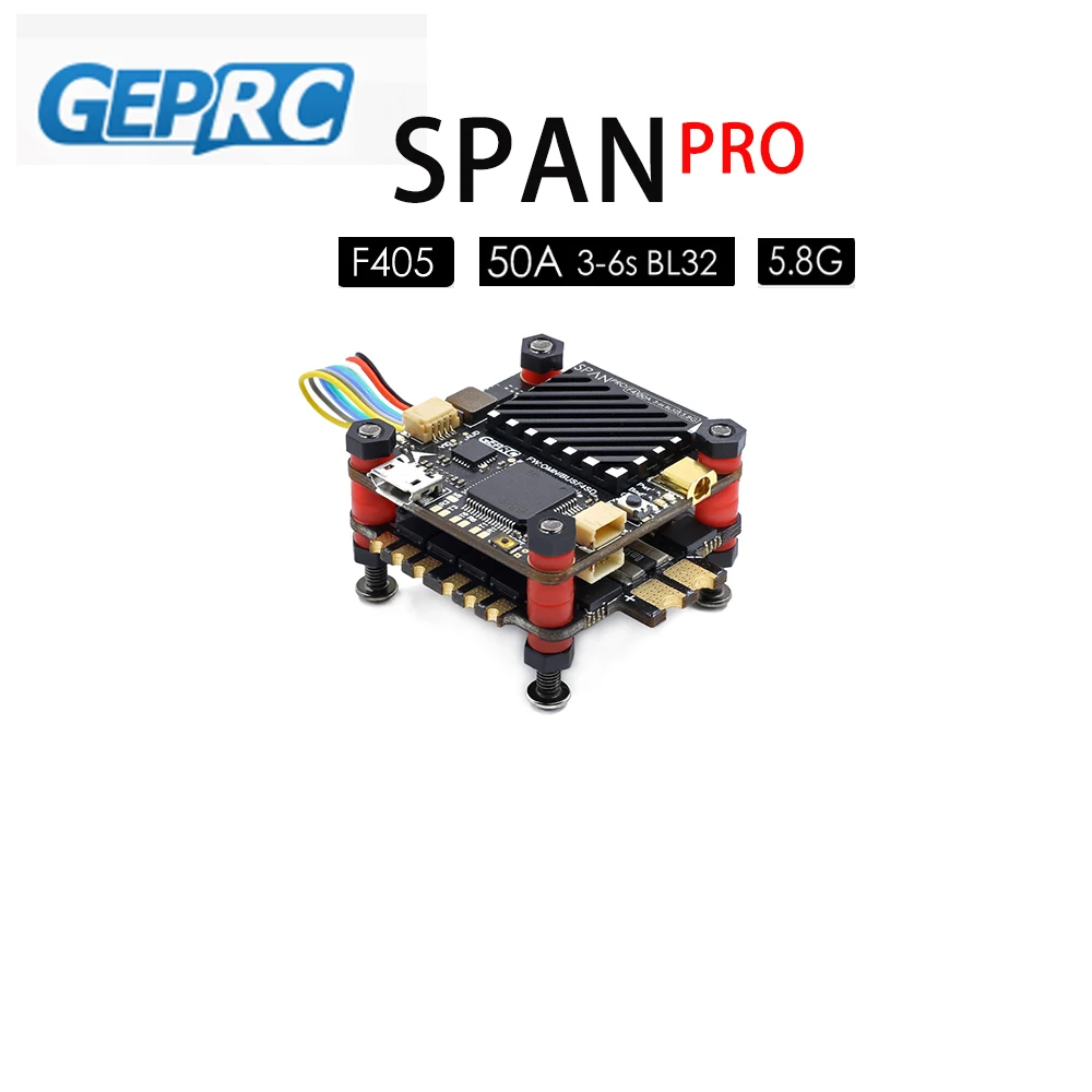 Контроллер полета GEPRC SPAN PRO F4 BL32 50A flytaue STM32F405 168M + 3 ~ 6S 4in1 ESC 48CH 5 8G VTX для квадрокоптера