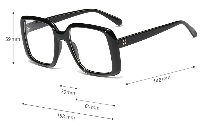 Женская оправа для очков, Новые квадратные очки, прозрачная оптика, женские очки большого размера, модная женская оправа для очков