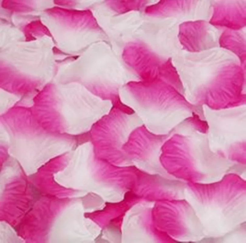 

New 2000pcs Purple White Silk Rose Flower Petals Wedding Table Confetti Favor Bridal Party Decoration Wedding Supplies