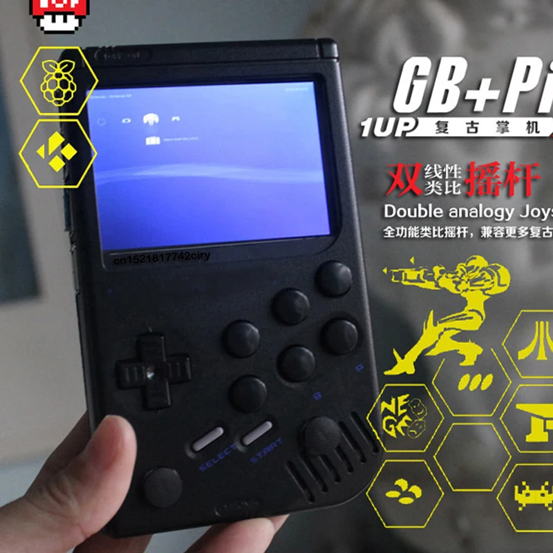 Двойной джойстик аркадная портативная игра Raspberry Pi Ретро игровая консоль gameboy Super HD ips производственный цикл доступен 12~ 22 дня