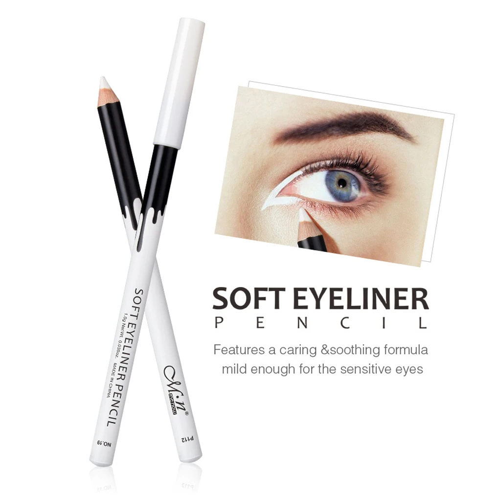 White Eyeliner Makeup Smooth Easy to Wear Eyes Brightener Eye Liner Pen Waterproof Make Up White Eyes Liner Pencils