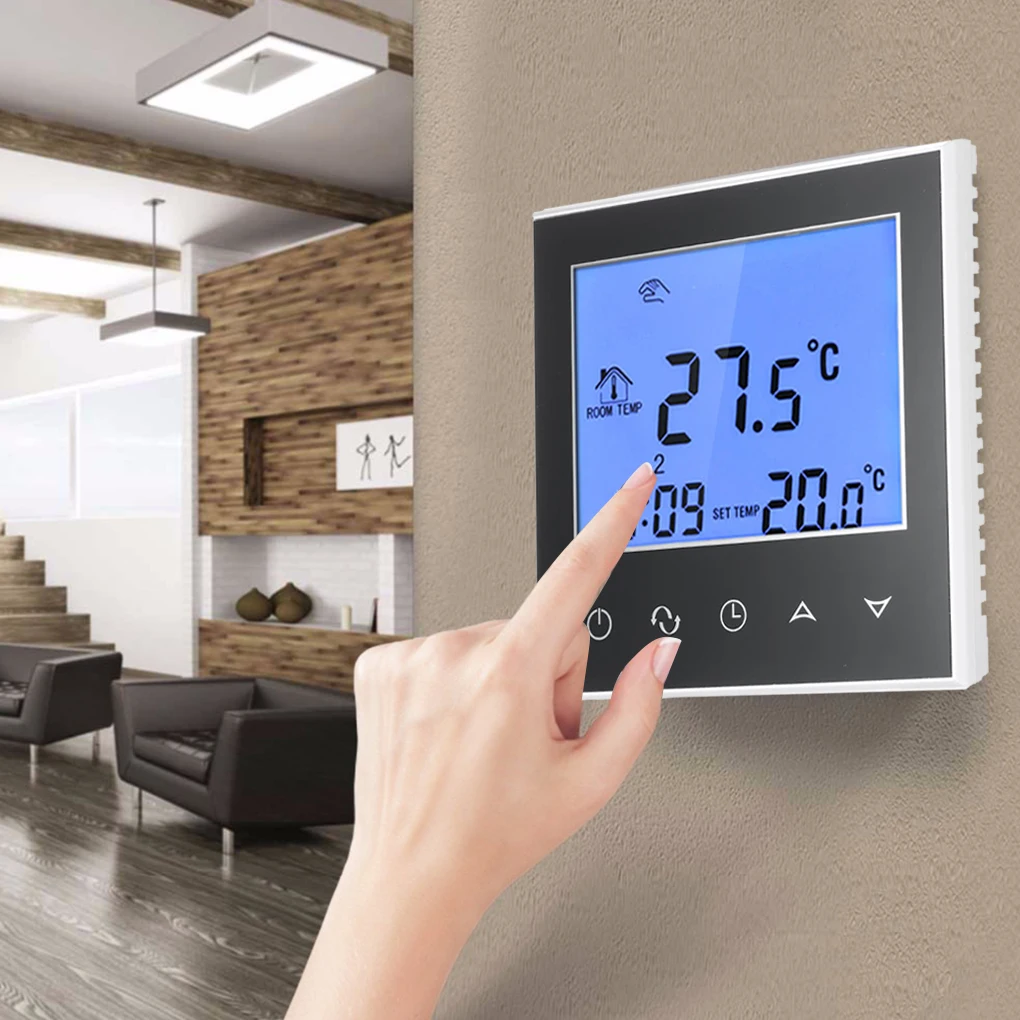 

Water Floor Heating Thermostat with Touchscreen Smart WIFI Programmable Temperature Controller with LCD Display 3A 200-240V
