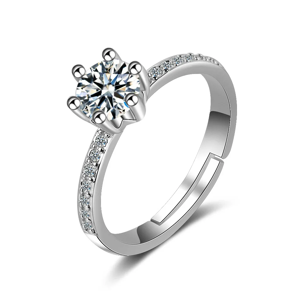 

New arrivals fashion shiny CZ zircon 925 sterling silver ladies`wedding rings jewelry for women wholesale no fade drop shipping