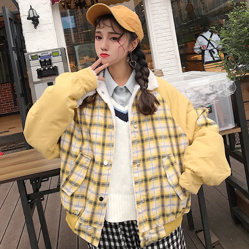 2017 г. новые зимние корейский стиль Обувь для девочек Теплая Куртка Harajuku свободные