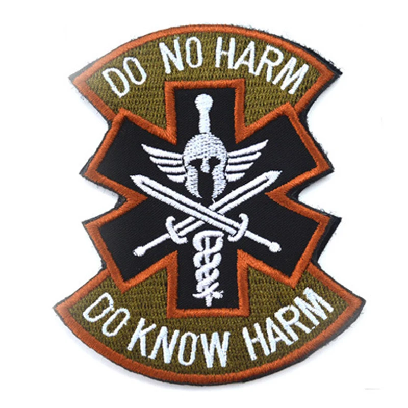 3D Спартанский медик армии США тактический боевой значок не ноу никакого вреда вышитая нашивка военного типа боевой знак нарукавная повязка тканевые значки - Цвет: 4