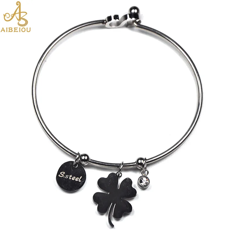 

Aibeiou 2018 New casual bracelets,Beautiful Four Leaf Clover pendants small gift for a girl