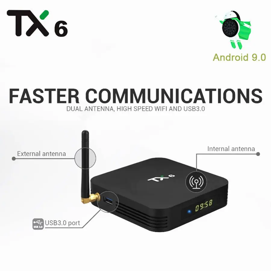 TX6 ТВ приставка Android 9,0 4 ГБ 32 ГБ Android ТВ приставка Android tv Allwinner H6 4K Ultra HD 2,4G/5G wifi BT5.0 приставка медиаплеер