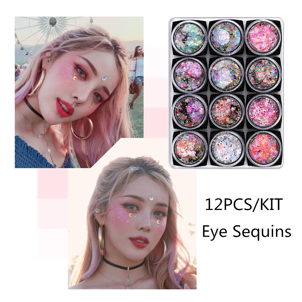 

CHIVENIDO Festival Glitter Eye Gezicht Glitter Paillette Maquillage Festival Face Gems Glitter for Eyes Nail Art
