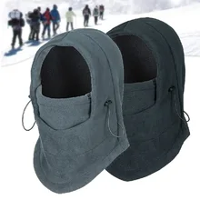 Thermal Fleece Balaclava Hat Hooded Neck Warmer Winter Sports Face Mask for Men Bike Helmet Beanies