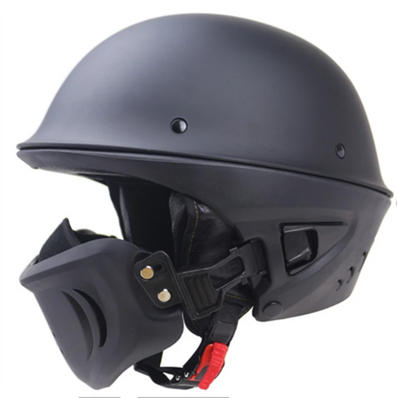 

professional Retro Motorcycle helmet Mask Vintave mask open face helmet cross helmet goggle Matte black / Gray DOT approved