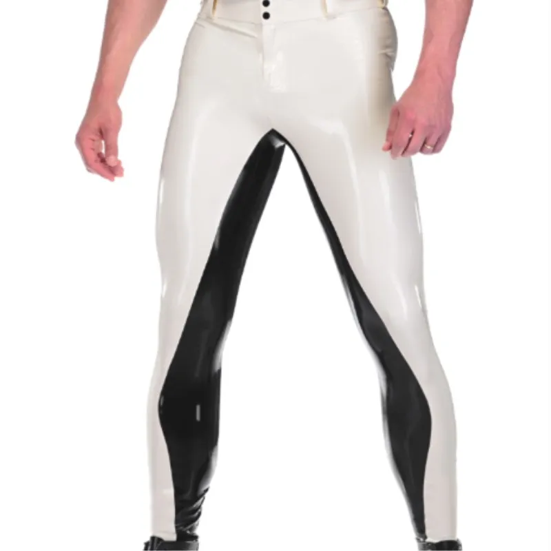 

2019 Latex Natural Rubber Leggings Pants Clubwear Wetlook Black Latex Bottoms Unisex Latex Customize XXS-XXL