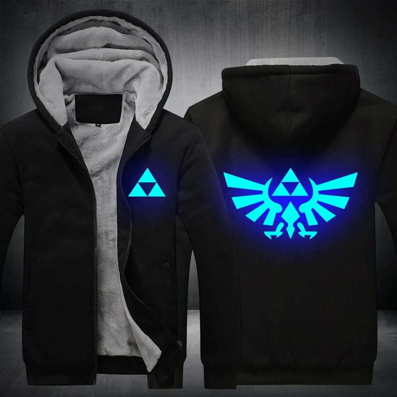 

Legend of Zelda Breath of the Wild luminous glow in dark hoodies hip hop Rapper dancer hooded jacket sweatshirts coat tracksuits