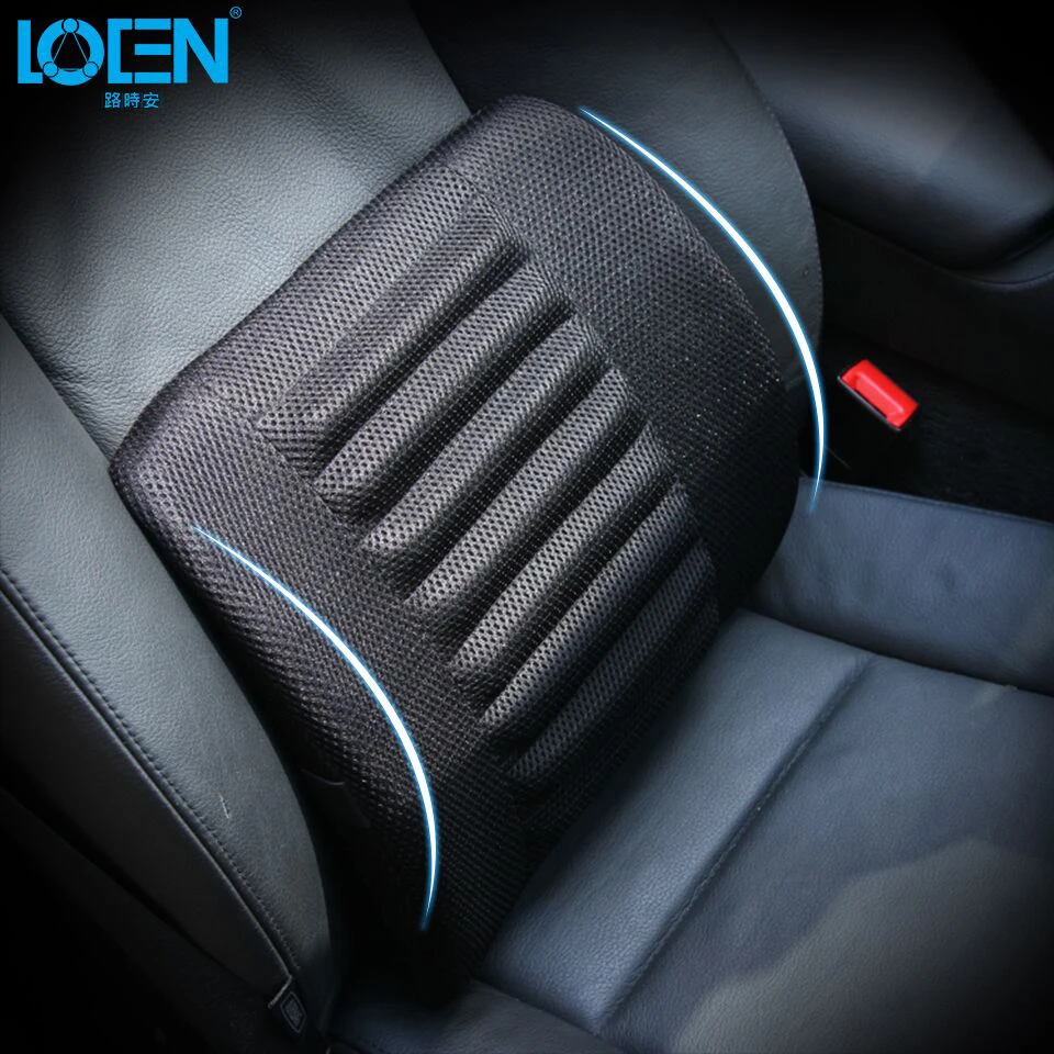 Universal Mesh Black Car Seat Back Cushion Lumbar Support Waist Cushions Cotton Seat Cover Office Home Auto Interior Accessories