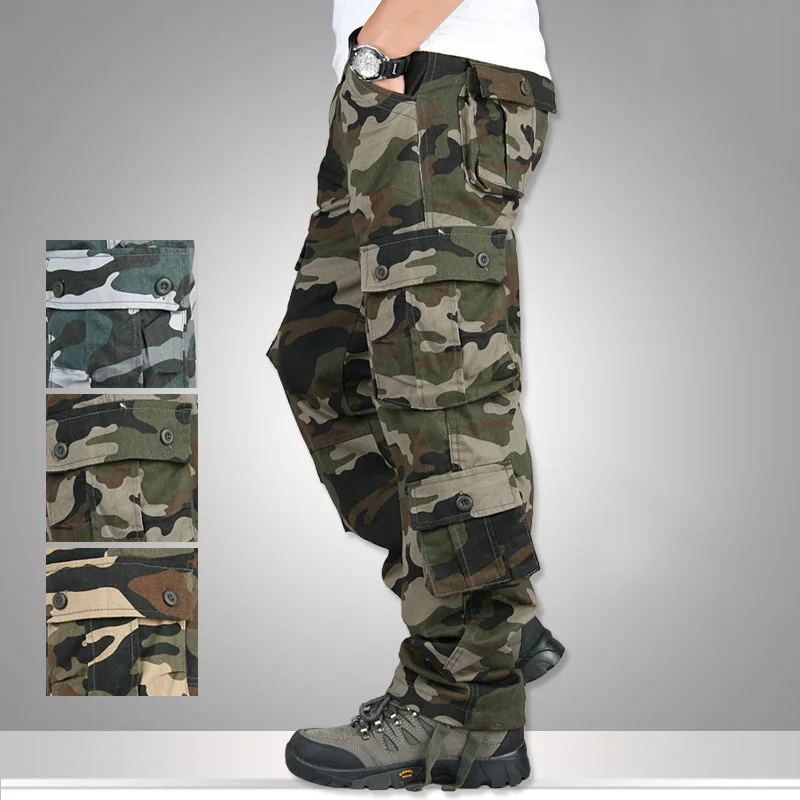 

Mens Army Military Tactical Cargo Pants Pantalones Camouflage Trousers Work Overalls Sweatpants Loose Pants Plus Size