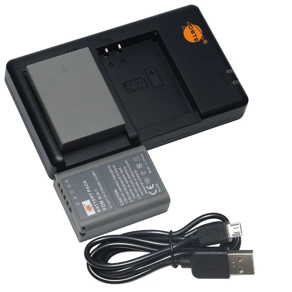 

DSTE Dual Slot Charger with 2PCS BLN-1 bln-1 BLN1 bln1 Battery for Olympus E-M5 OM-D E-M1 E-P5 E-M5 II Camera