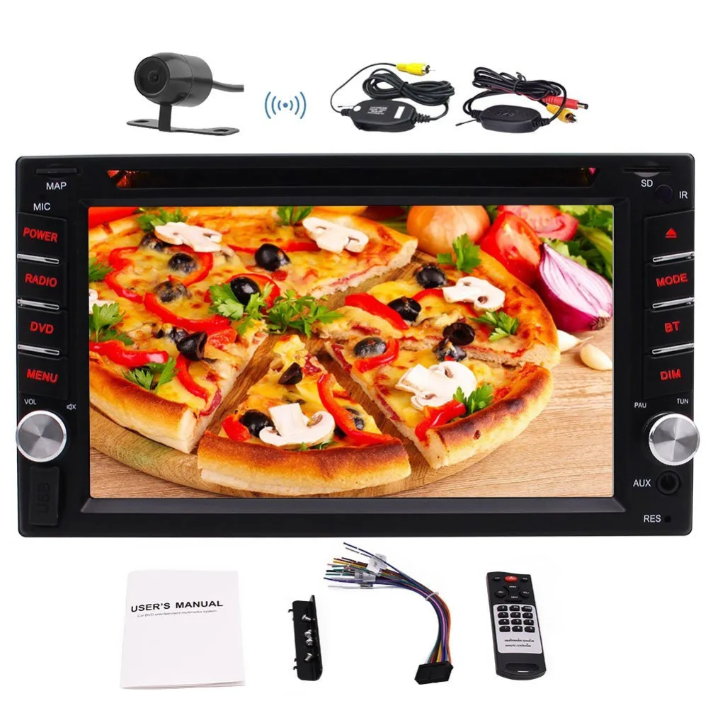 

Eincar 2Din Car Radio Stereo Receiver Vehicle Car DVD Player Headunit Bluetooth Built In USB/SD Aux Free Wireless Camera