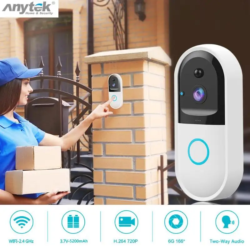 Видеодомофон Anytek B50 Wi Fi 720p ИК камера безопасности|Охранная сигнализация| |