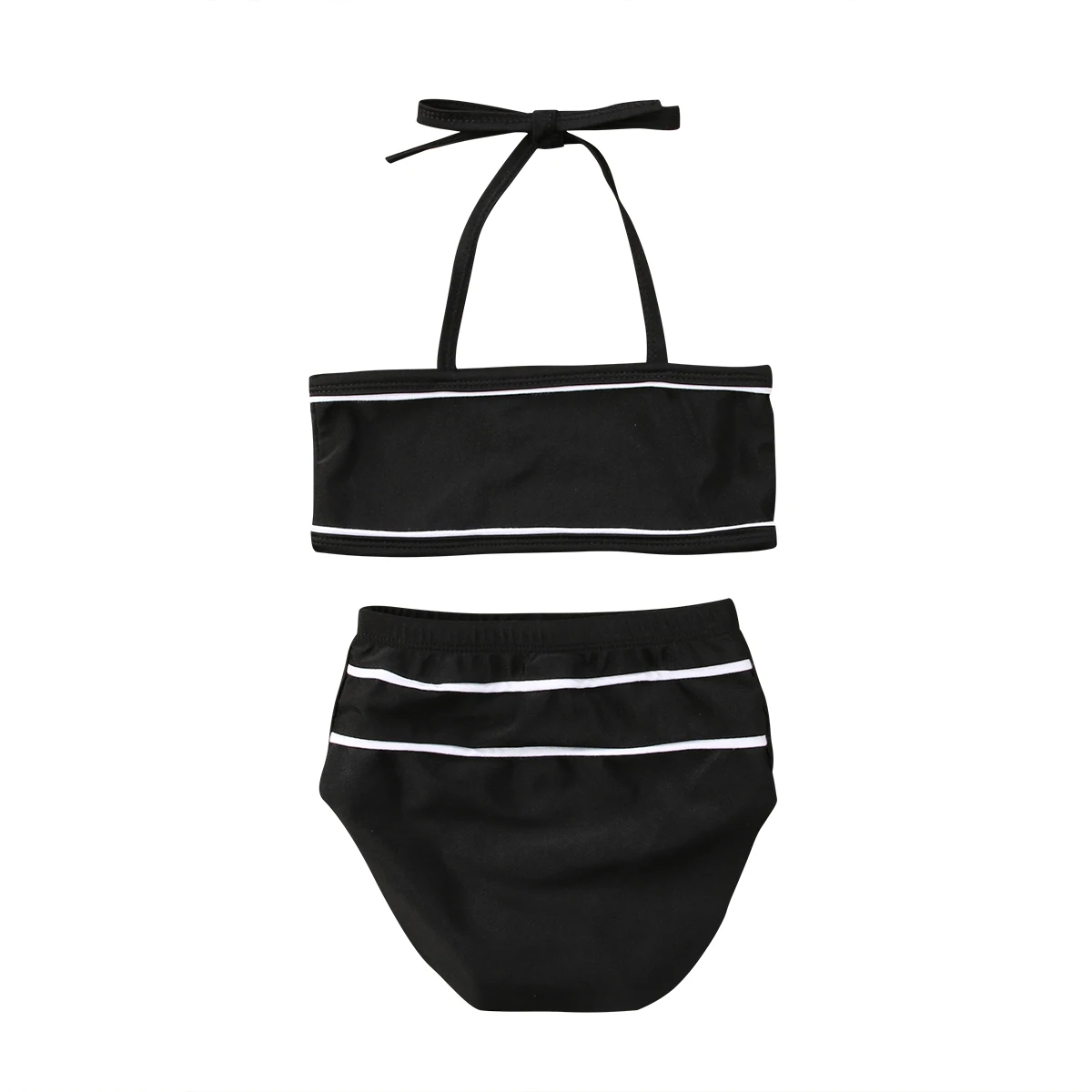 Lovely Striped Black Bathing Suits Bathers Kid Baby Girl Tankini Bikini