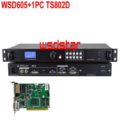 WsdStar WSD605 + 1 шт. TS802D Вход DVI/HDMI-совместимый/VGA/CVBS 2048*640 поддержка PIP &amp POP светодиодный