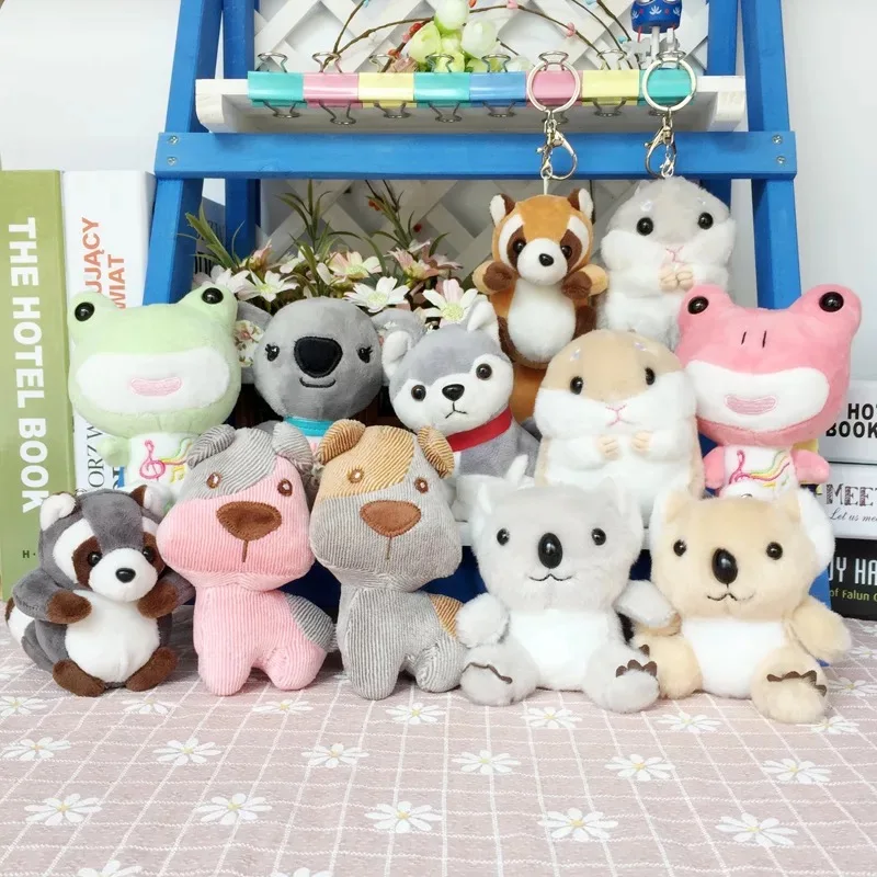 Kawaii мультфильм Хомяк Складная Собака Плюшевые брелоки 10 см 13 животное маленький