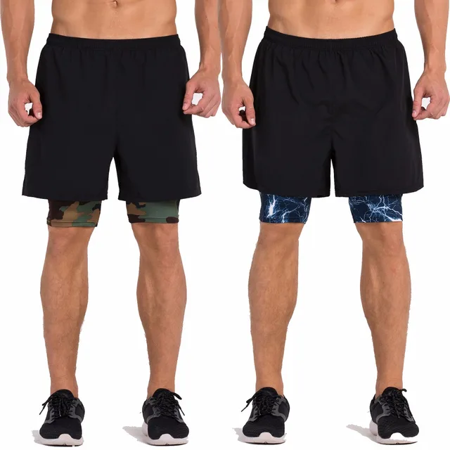 2016 Men compression Black Woven Shorts Have Inside Lined Running