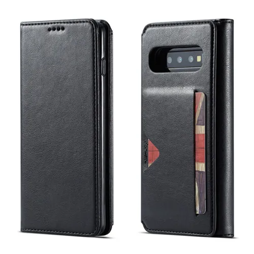 black S10 S9 Plus кожаный чехол для samsung Galaxy S9 PU Слот для карт чехол-кошелек сумка для samsung S10 S10e Lite S10 Plus Fundas - Цвет: black
