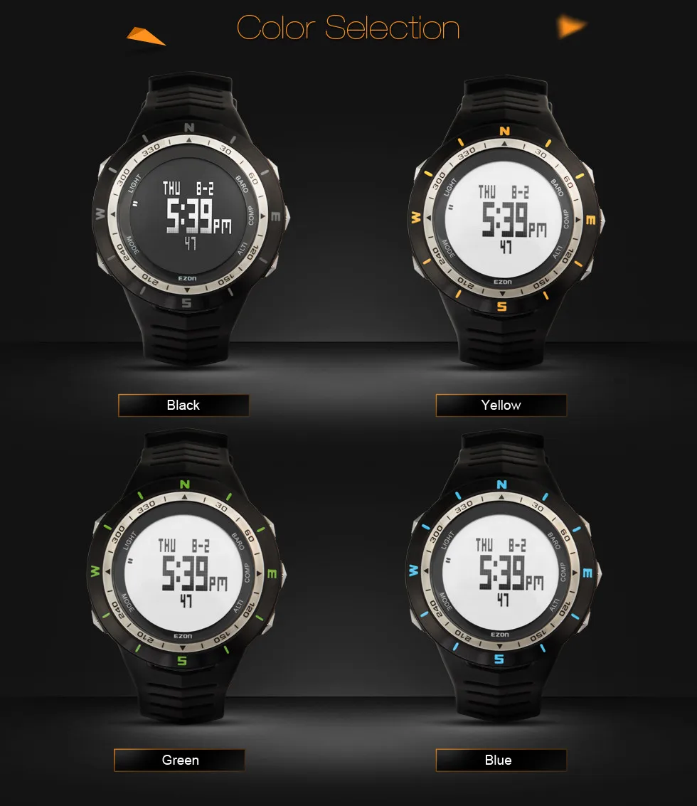 Новые мужские военные спортивные часы EZON H005 компас барометр альтиметр многофункциональные часы для скалолазания
