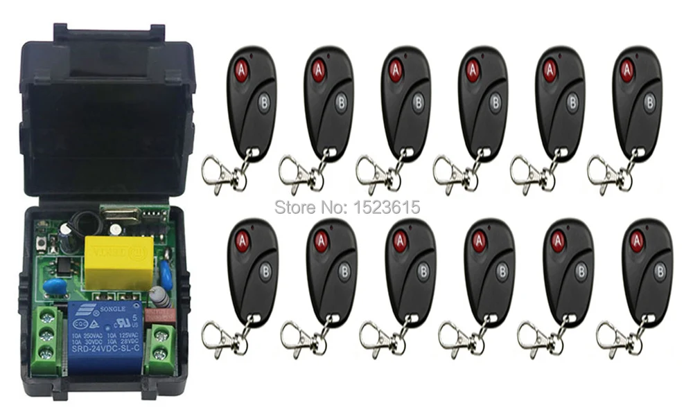 

Universal Wireless Remote Control Switch AC220 1ch relay Receiver Module RF Remote 315MHz/433MHZ Transmitter with Two-button