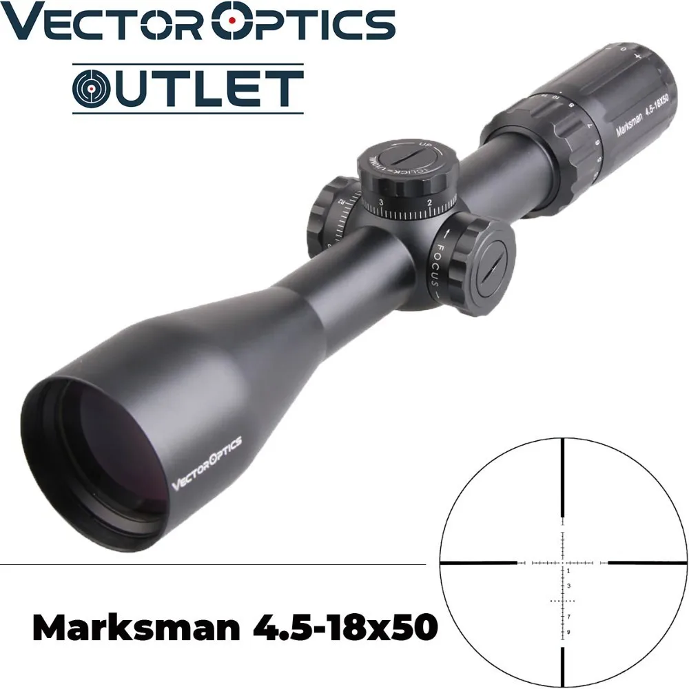 

Vector Optics Marksman 4.5-18x50 Hunting Riflescope with Mount Side Focus Long Eye Relief Tactical Rifle Scopes SFP Low Profile