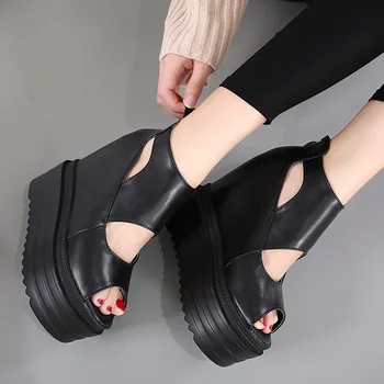 

Summer New Sandals high-heeled Muffin Bottom Shoes British Wind Waterproof Summer Spring And Autumn Sandals