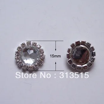 

(M0429) 15mm diameter round ornaments ,without loop,acrylic bead in middle,cute products