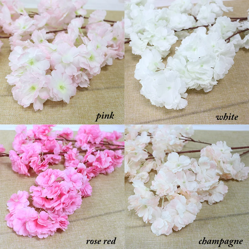 JAROWN Simulation Cherry Artificial Silk Fake Flowers Wedding Scene Decoration Photography Background Wall Decor Home Decoration (2)