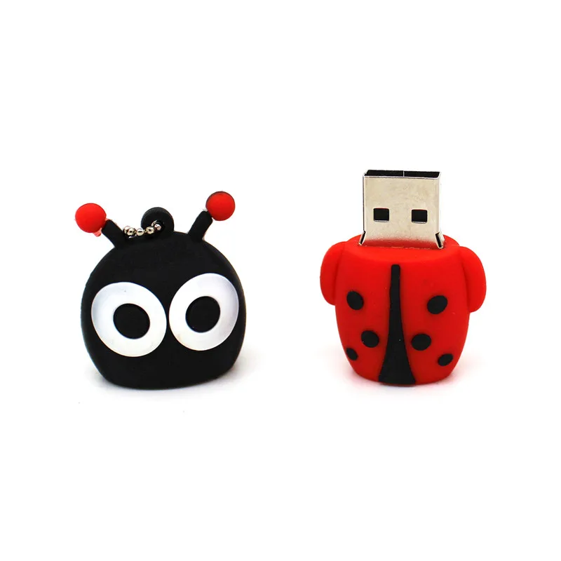 Милая Божья коровка USB флэш-накопитель 64 Гб U диск Mini Beetle memory stick Флешка 4 ГБ 8 ГБ 16 ГБ 32 ГБ Божья Коровка Ручка привод USB 2,0