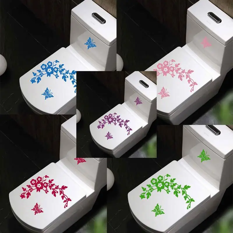 Multi-color Carved Butterfly Vine Toilet Stickers Wall Living Room Decoration Hot Sale | Дом и сад