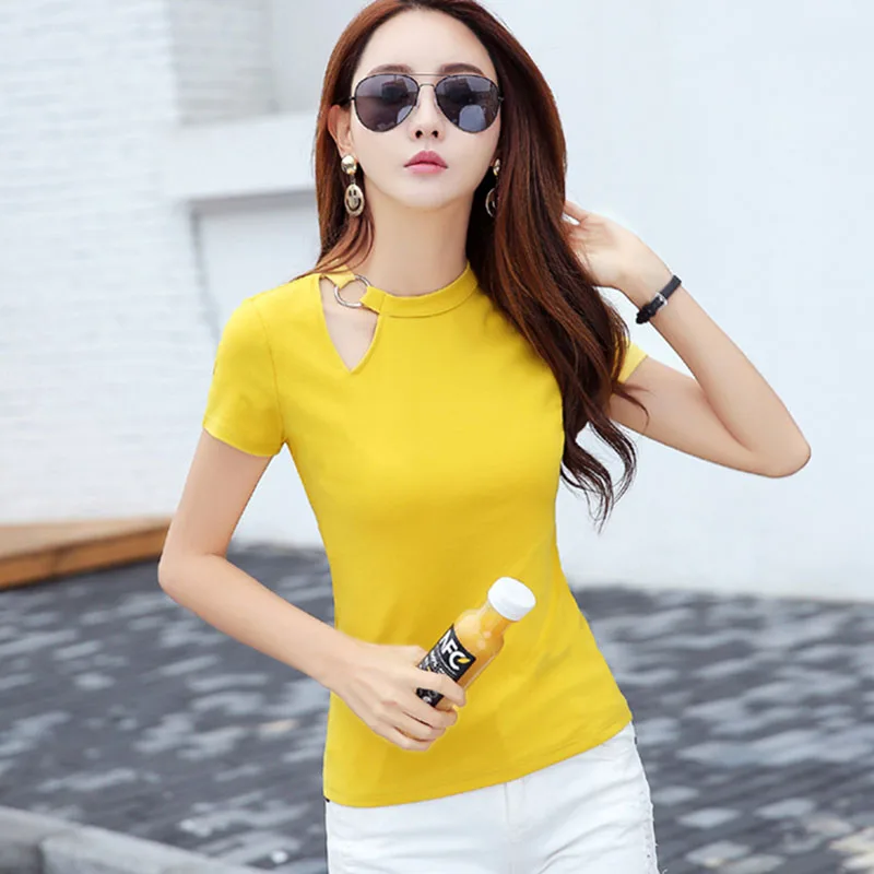 BOBOKATEER cotton camisetas mujer slim tshirt off shoulder women t shirts women 2018 summer haut femme casual t shirt women tops